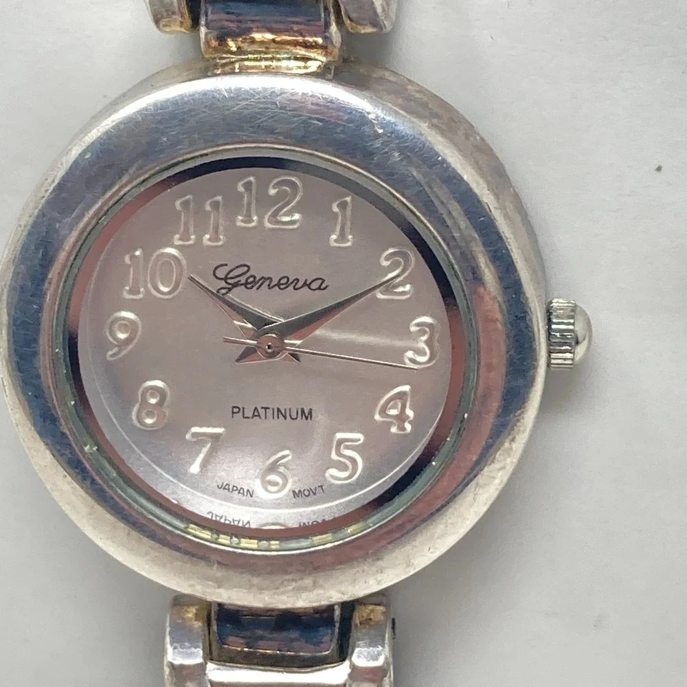 Geneva Womens Watch 27mm Faith Christian Hope Silver Tone Cuff New Battery 6.25